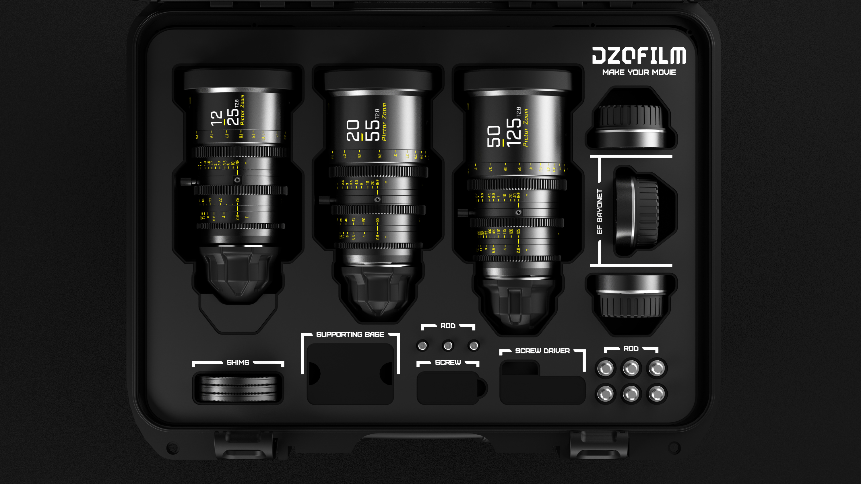 DZO Pictor Bundle 12-25mm / 20-55mm / 50-125mm T2.8 Schwarz