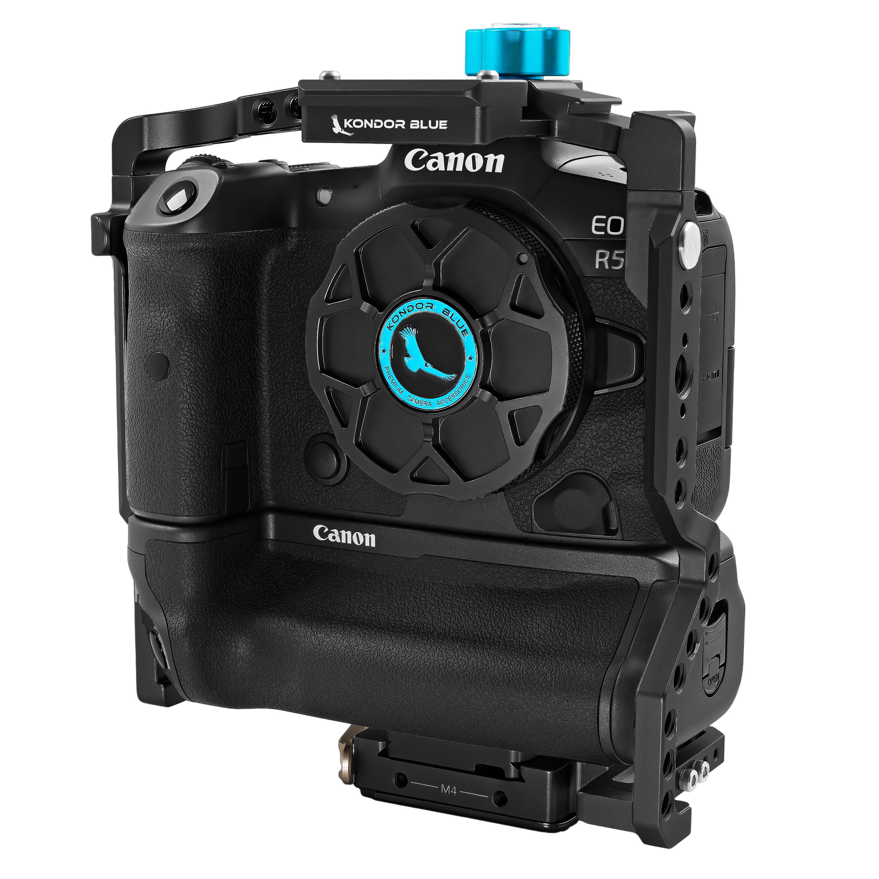 Kondor Blue Canon Arca R5/R6/R Battery Grip Cage (Without Top Handle) (Raven Black)
