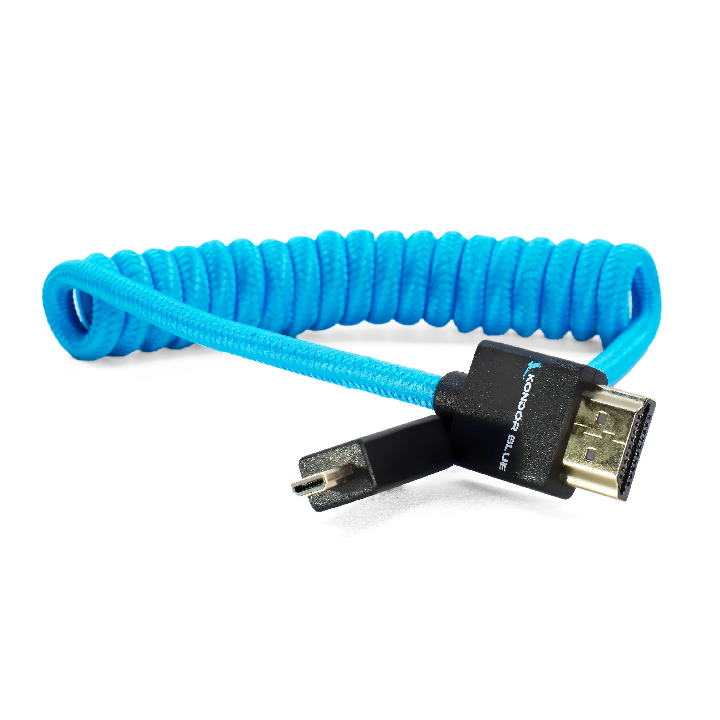 Kondor Blue Coiled Micro HDMI to Full HDMI (12-24&quot;) (Kondor Blue)