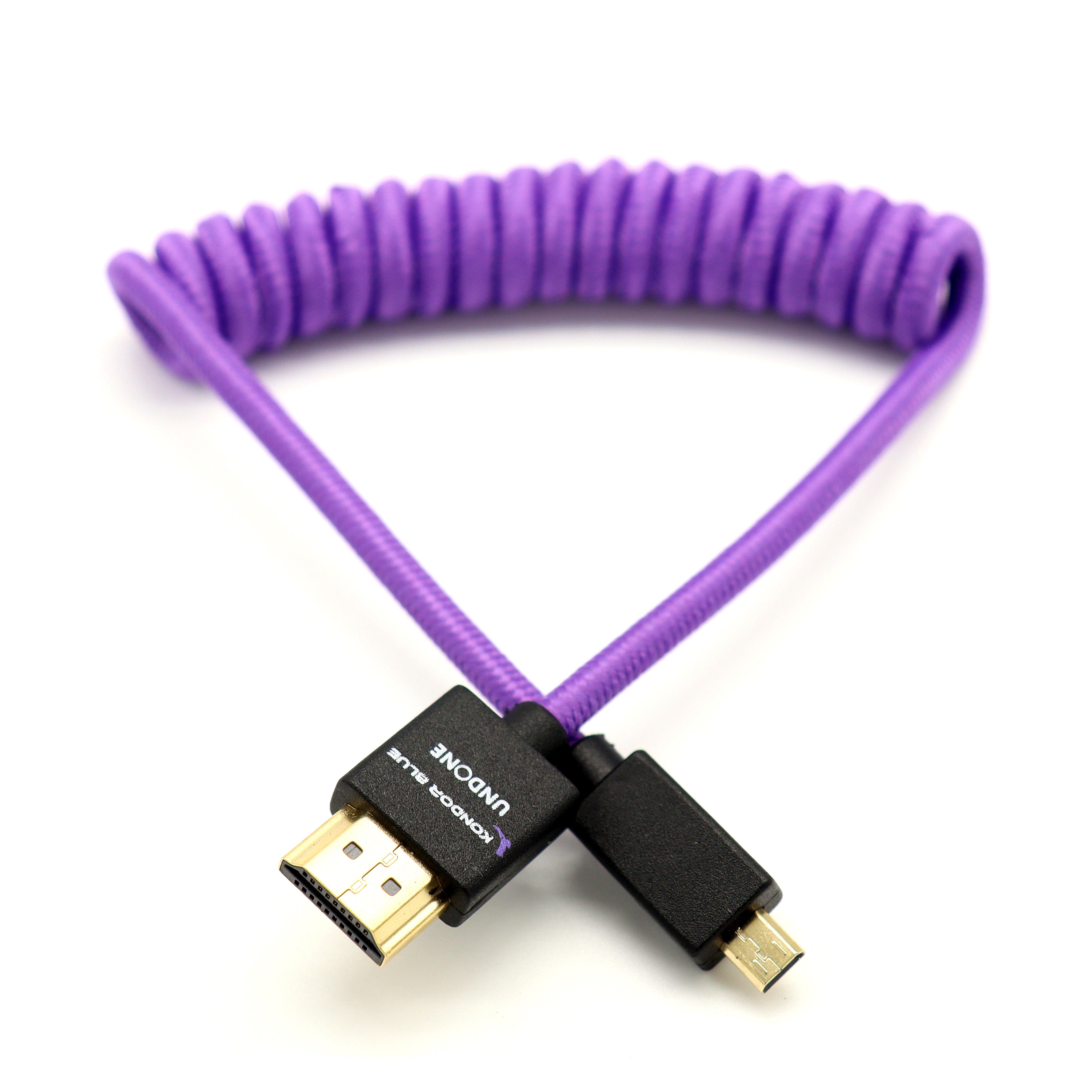 Kondor Blue Gerald Undone MK2 Micro HDMI to Full HDMI Cable 12&quot;-24&quot; Coiled (Purple)