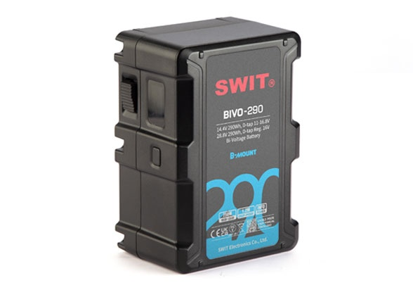 SWIT BIVO-290 | 290Wh 14V/28V 250W High Load B-Mount Battery with OLED and powerful 2xD-taps