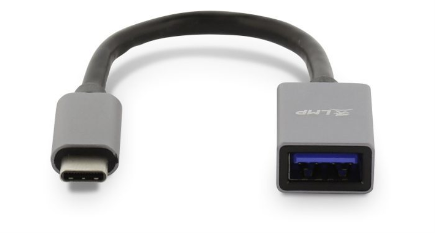 LMP USB-C (m) zu USB-A (f) Adapter, 5G/3A, Aluminium, 15 cm, space grau