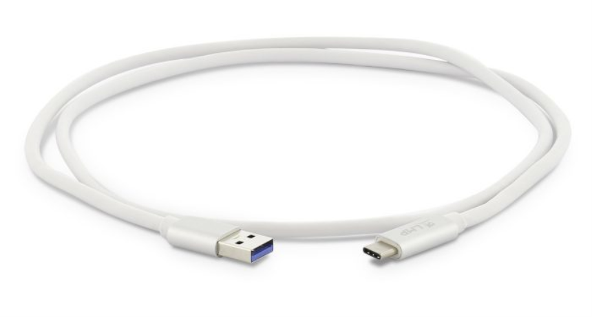 LMP USB-A (m) zu USB-C (m) Kabel, 10G/3A, 56k Widerstand, Aluminium, silber, 1 m