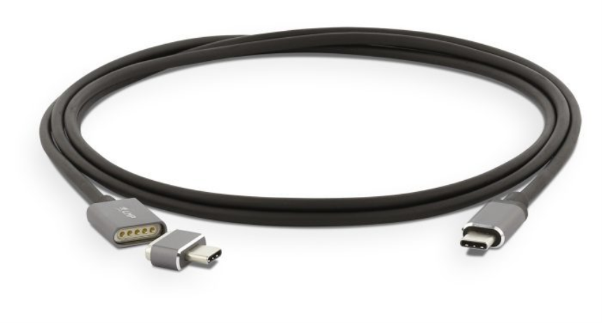 LMP Magnetic Safety Ladekabel USB-C (m) zu USB-C (m) f&amp;#252;r USB-C Netzteil, bis 100W, 1.8 m, space grau