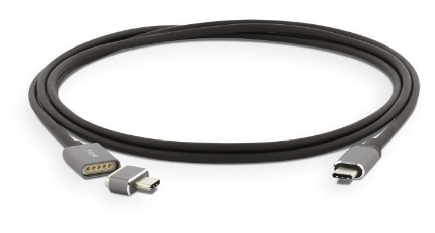 LMP Magnetic Safety Ladekabel USB-C (m) zu USB-C (m) f&amp;#252;r USB-C Netzteil, bis 100W, space grau, 1.8 m