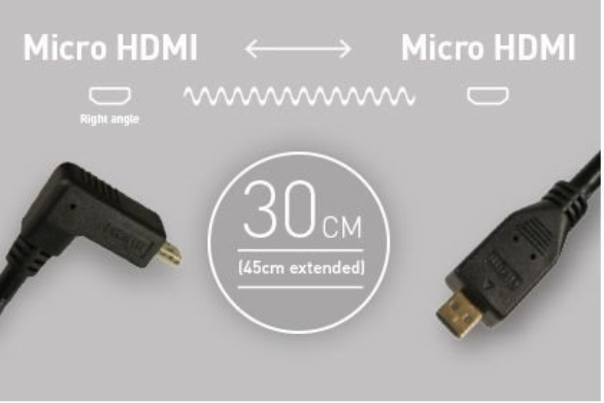 ATOMOS Coiled Right-Angle MICRO to Micro HDMI Cable