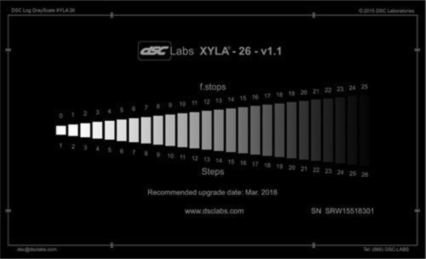 DSC Labs CDX1-85W Xyla Standard 120dB 11-step greyscale with built-in light source o/d 21.3x 13&amp;quot;  - 