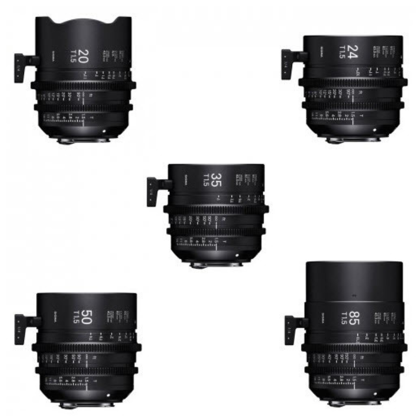 SIGMA 20 mm + 24 mm + 35 mm +
50 mm + 85 mm T 1,5
+ Koffer PMC-002 PL