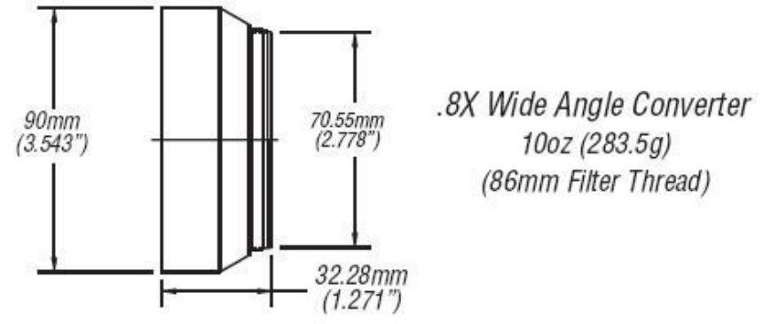 VS-08CV-72 0.8x HD Weitwinkel-Durchzoom-Konverter