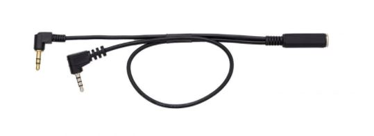 Chrosziel Y-Kabel Sony FX6 - Sony 3.5 mm 4 pin  Stecker/ Buchse auf 3.5mm Klinke gewinkelt,  35cm, f