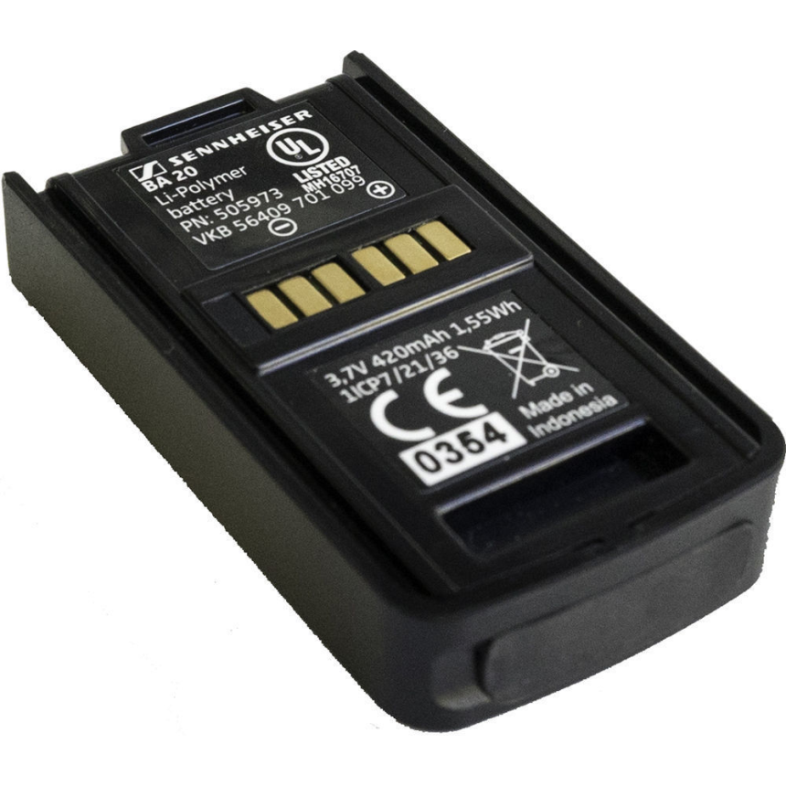 Sennheiser BA 20 Li-Ion Akkupack f&amp;#252;r Empf&amp;#228;nger EKP-AVX, 3,7 V, Micro-USB Ladebuchse
