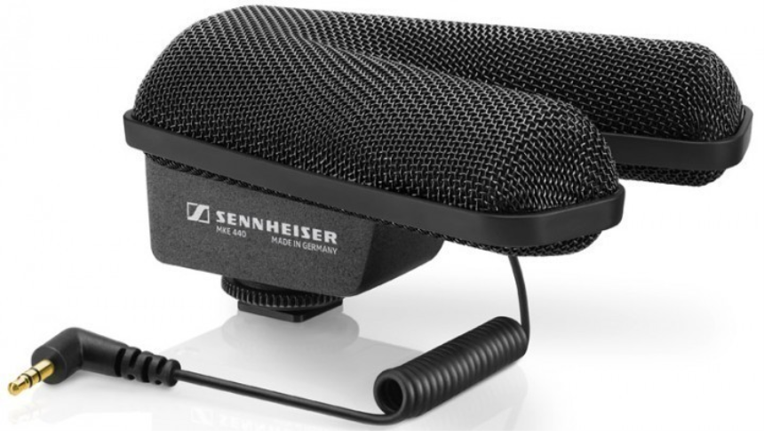 Sennheiser MKE 440 Stereo-Kameramikrofon, Kondensator, 2x Superniere, 2x AAA, Blitzschuh, Kabel mit 