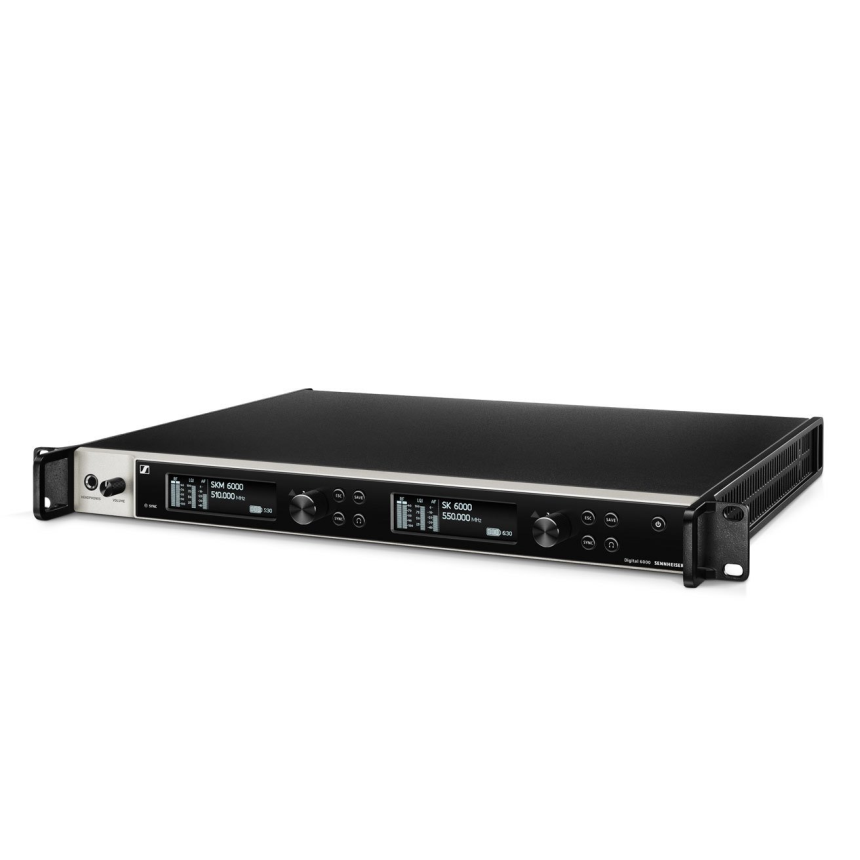 Sennheiser EM 6000 2-Kanal-Digital-Empf&amp;#228;nger, True-Bit-Diversity, LR-Mode, AES-3, aktiver Antennensp