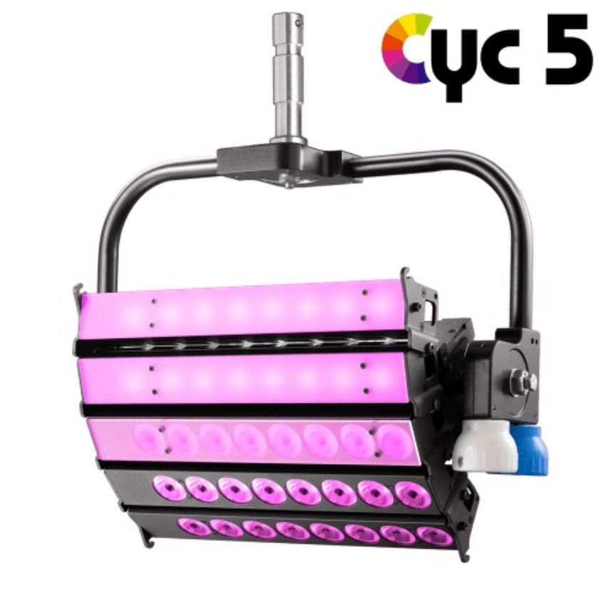 VELVET CYC 5 color STUDIO asymmetrical articulated LED with on-board AC control without yoke