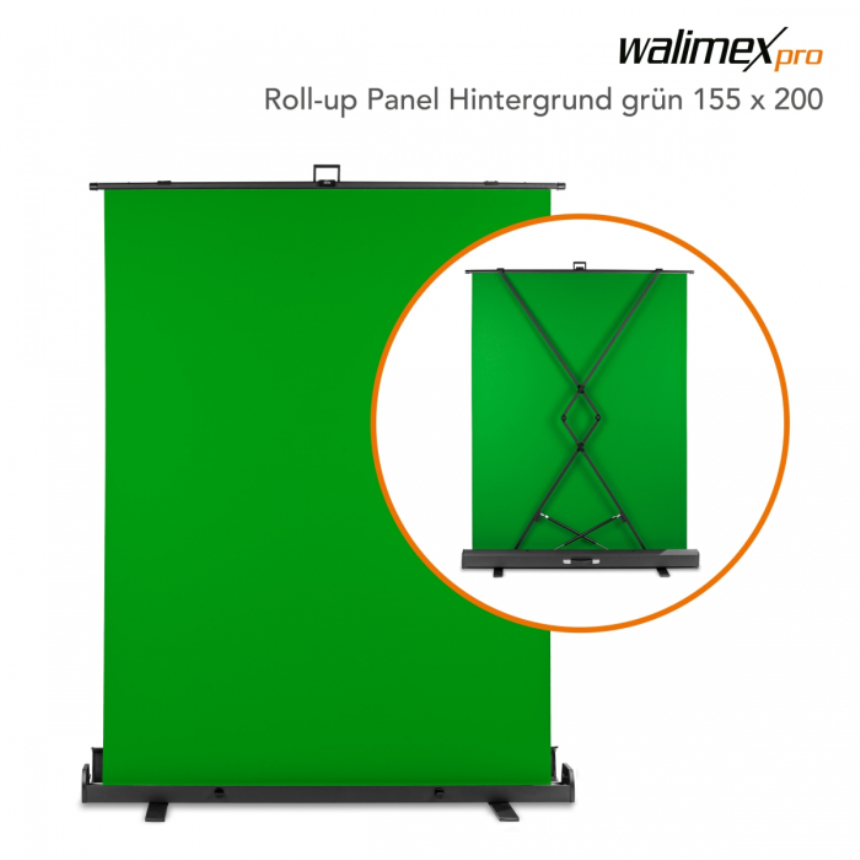 Walimex pro Roll-up Panel Hintergrund gr&amp;#252;n 145x200