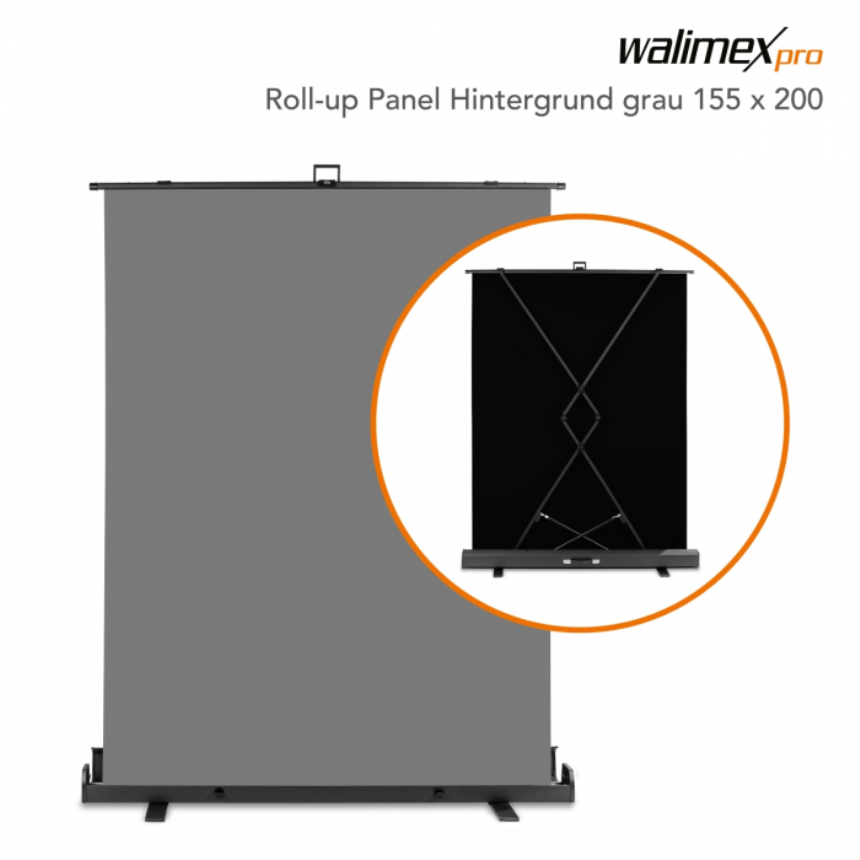 Walimex pro Roll-up Panel Hintergrund grau 145x200