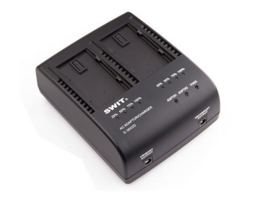 SWIT S-3602D | 2x2A DV charger compatible to Panasonic VBD/VBR/CGA  series