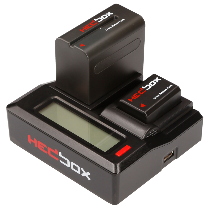Hedbox RP-DC50 | Dual Digital LCD Battery Charger - Changeable Battery plates need to be order separ