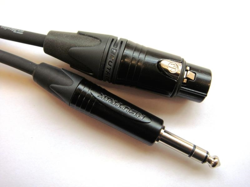 1m Mikflex Mikrofonkabel mit XLR 3pol. female / Klinkenstecker 6,35 mm 3pol.; symmetrisch