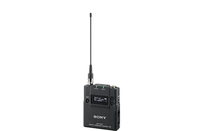 Sony - DWX Series bodypack transmitter, 470.025 MHz to 614.000 MHz, for use with AA batteries, Lemo 