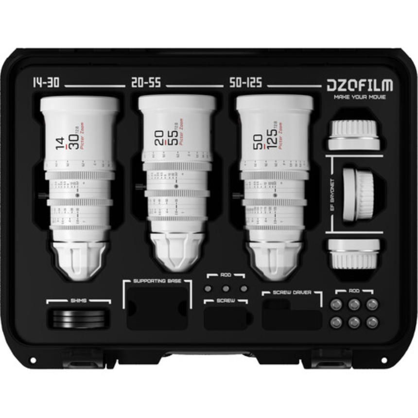 DZOFILM Pictor Zoom 3-Lens Kit (14-30/20-55/50-125 T2.8) White