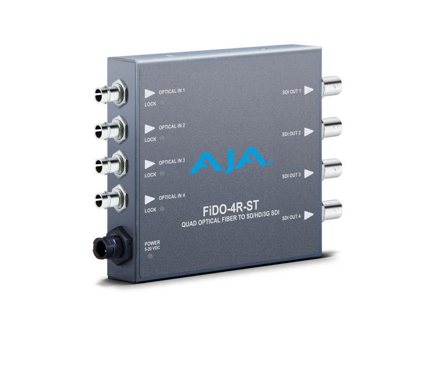 AJA FiDO-4R-ST-R0 - 4-Channel Single Mode ST Fiber to 3G-SDI Receiver