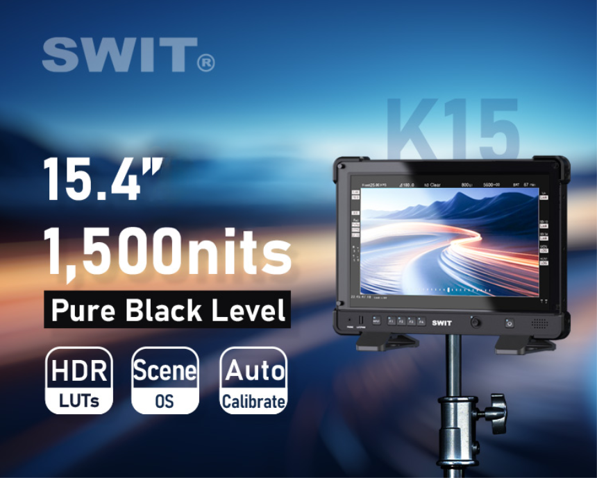 SWIT K15 | 15.4&amp;quot; professional High-bright HDR FHD Slim Field Monitor with reinforced corners, V-moun