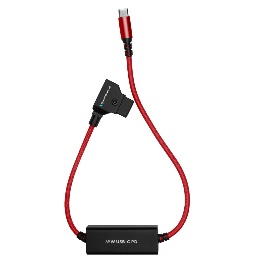 Kondor Blue 16&amp;quot; D-Tap to USB C Power Delivery Cable for Mirrorless Cameras &amp;amp; Laptops (Cardinal Red)