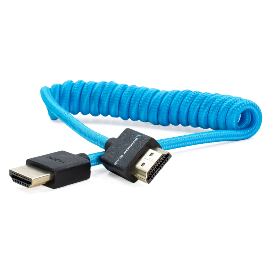 Kondor Blue Coiled Full HDMI Cable (12-24&amp;quot;)