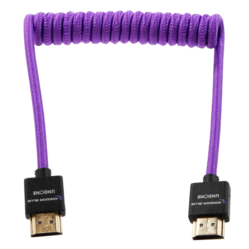Kondor Blue Gerald Undone MK2 Full HDMI Cable 12&amp;quot;-24&amp;quot; Coiled (Purple)