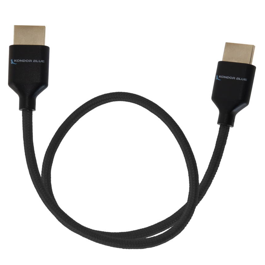 Kondor Blue 8K HDMI 2.1 17&amp;quot; Braided Cable for on Camera Monitors (Raven Black)