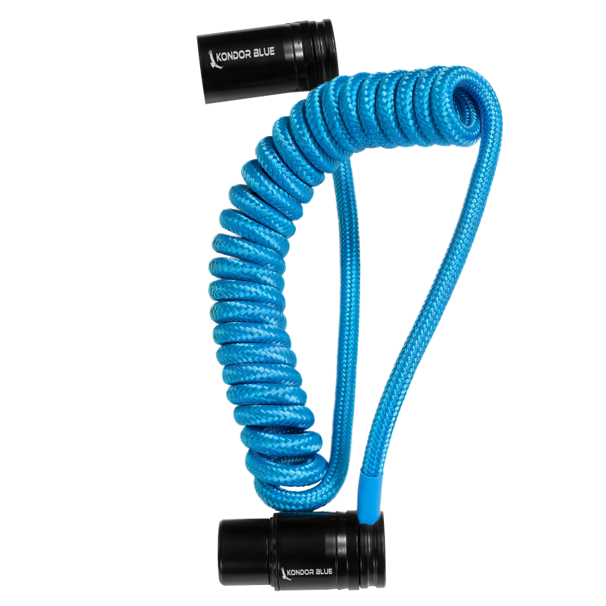 Kondor Blue 12-24&amp;quot; Coiled Low Profile Right Angle XLR Cable (Kondor Blue)