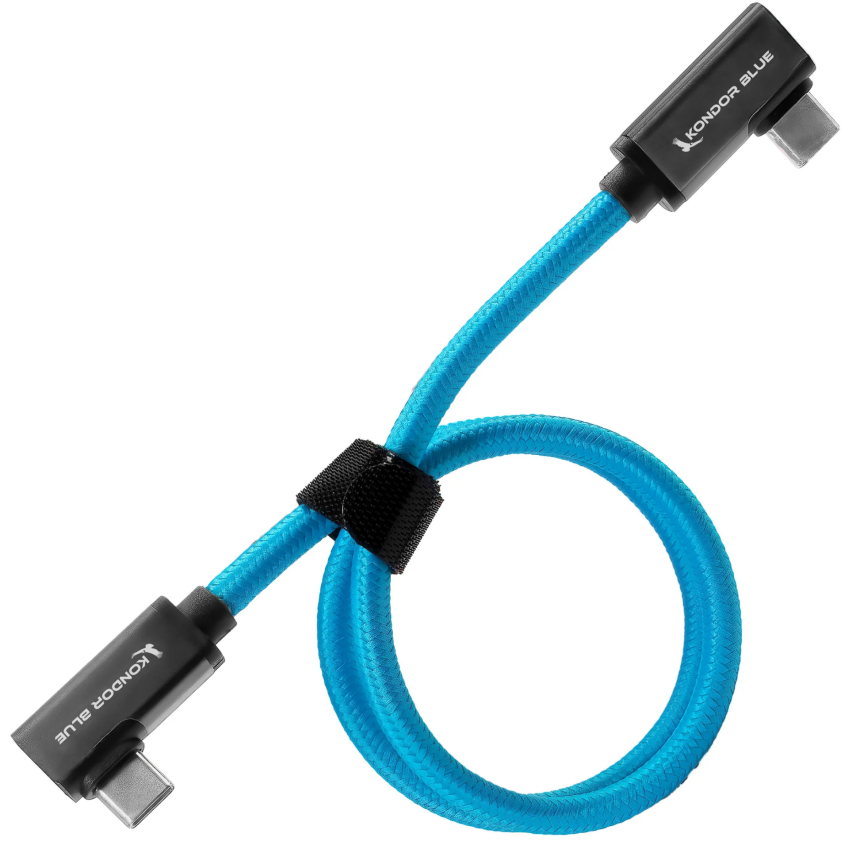 Kondor Blue USB C to USB C Cable for SSD Recording &amp;amp; Charging - 8K Data and Power Delivery (Dual Rig