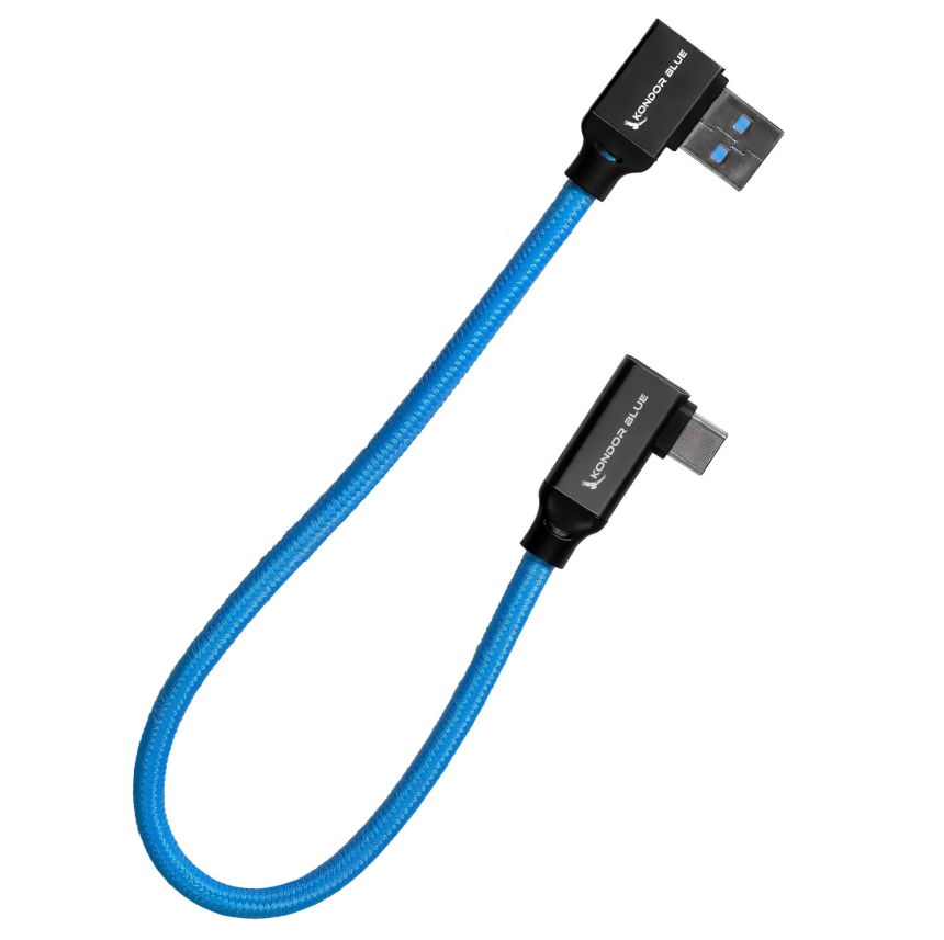 Kondor Blue 12” USB-C to USB-A Right Angle to Right Angle