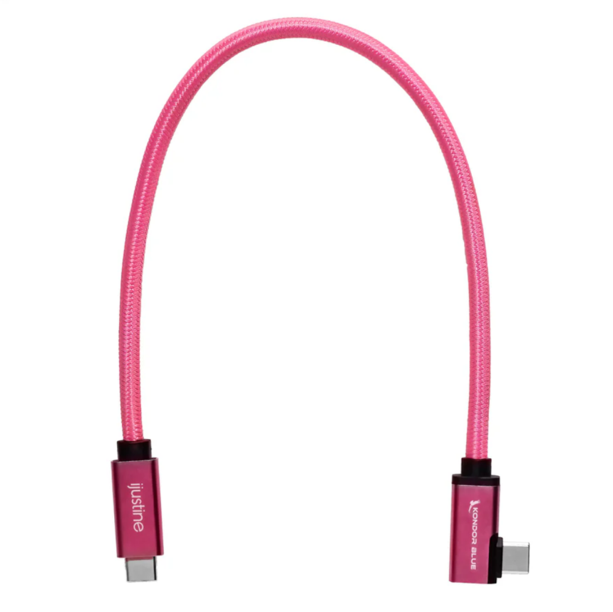 Kondor Blue iJustine Pink USB C 3.1 Data and Charging Cable 10Gb/s Data Speed &amp;amp; 100W Power Delivery 