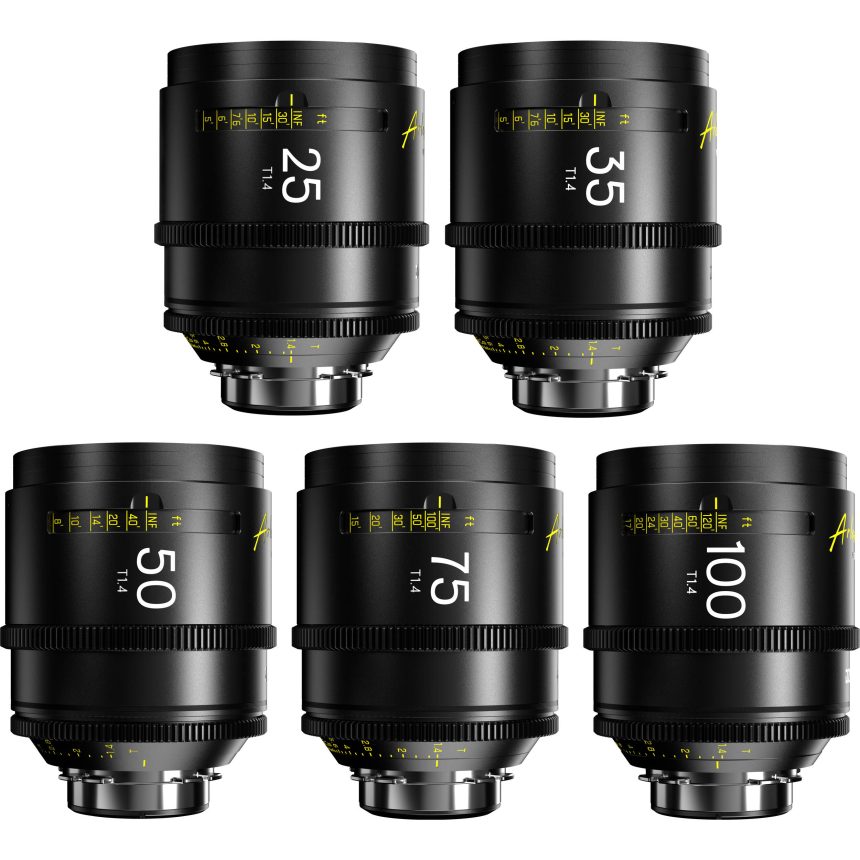 DZOFILM Arles 5-Lens Kit 25/35/50/75/100mm T1.4 FF/VV Prime Cine Lens for PL (metric)