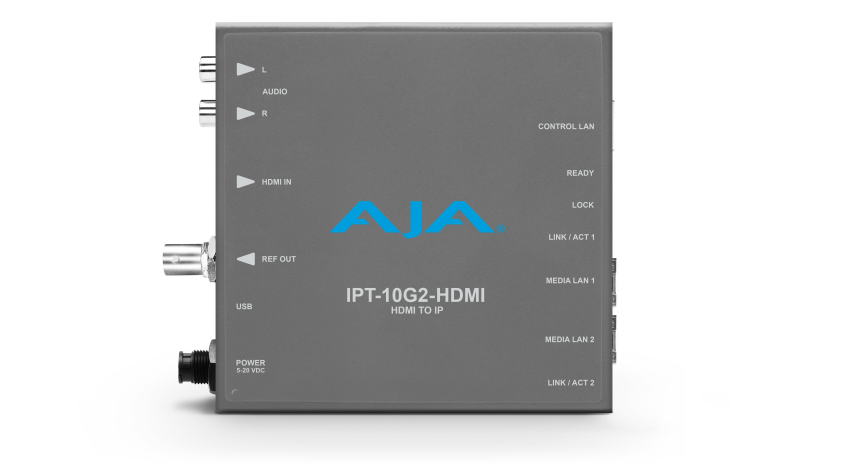 AJA IPT-10G2-HDMI - HDMI to SMPTE ST 2110 Video and Audio IP Encoder with Hitless Switching