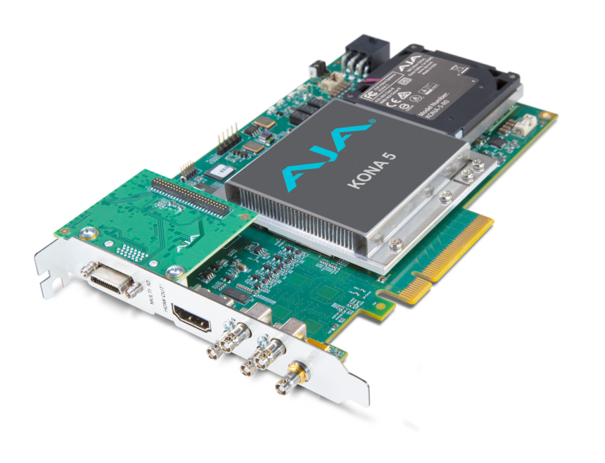 AJA KONA-5-R0-S00 - 12G-SDI I/O, 10-bit PCIe Card, HDMI 2.0 Output w/ HFR Support (ATX power with no