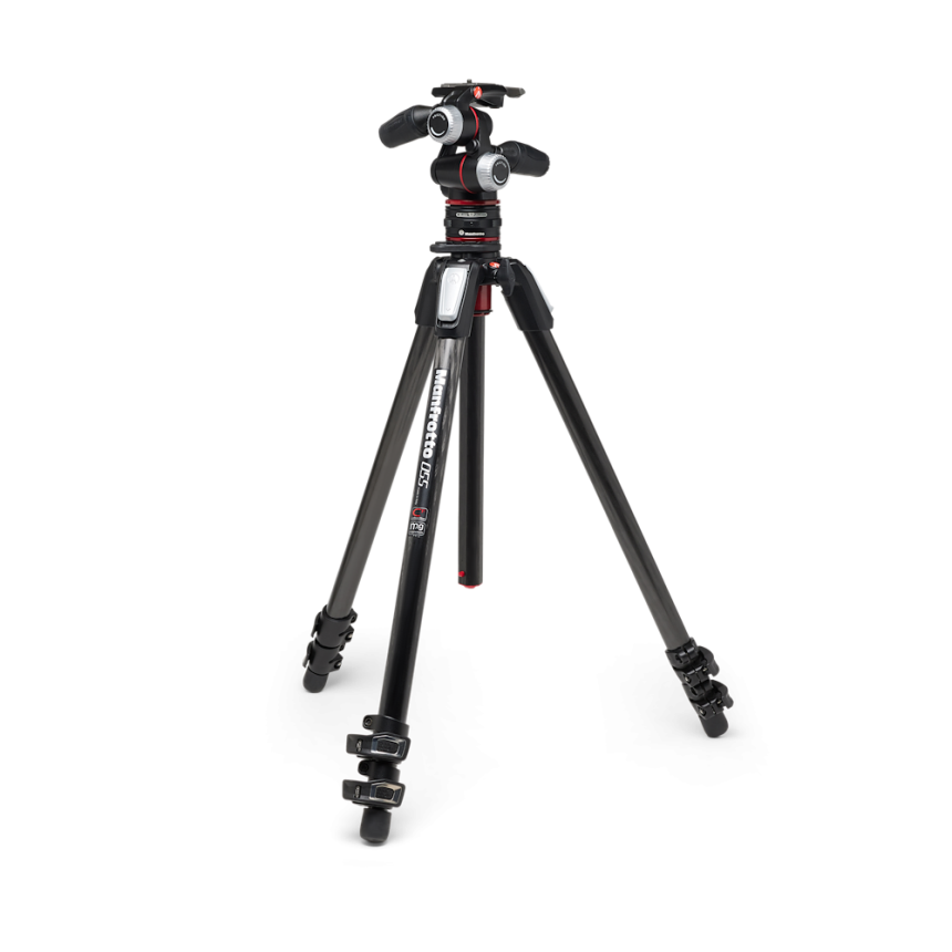 055 Carbon 3-Section Tripod with 3-Way Head + MOVE