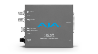 AJA 12G-AM-T - 8-Channel 12G-SDI AES audio Embedder/Disembedder with Single LC Fiber Transmitter, 8 