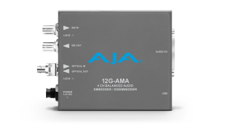 AJA 12G-AMA-R-ST - 4-Channel 12G-SDI balanced analog audio Embedder/Disembedder with Single ST Fiber