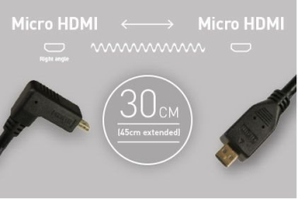 Atomos 1 X Coiled - Right-Angle MICRO to Micro HDMI Cable 1 x coiled right-angle micro HDMI to micro