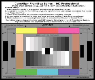 DSC Labs FBP FrontBox Pro  6 Colors - 4 SkinTones - Grayscales - Multiple framing lines - expanded B