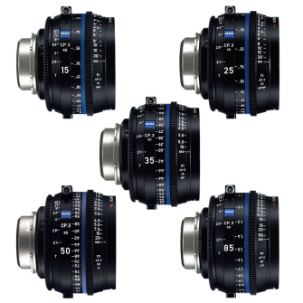 Zeiss CP.3 Lenses - 5 Lens Set 
• CP.3 - 15/2.9 
• CP.3 - 25/2.1  
• CP.3 - 35/2.1 
• CP.3 - 50/2.1 