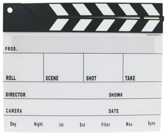 Cavision Acryl Filmklappe 28cm x 23cm (neue, verbesserte schwarz-weiss Version)