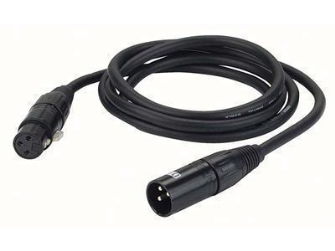 Audiokabel symm. XLR-3m/f 30cm, schwarz, G