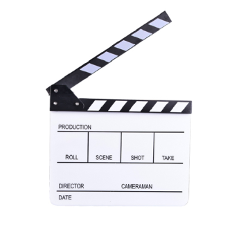 E-IMAGE ECB-03 CLAPPERBOARD/ Acrylic Filmklappe 23.5 x 28 cm (white+black)