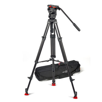 Sachtler System FSB 4 75/2 AL MS  FSB 4 Fluidkopf (0307) + Stativ 75/2 AL MS  (S2036-0003)  + Polste