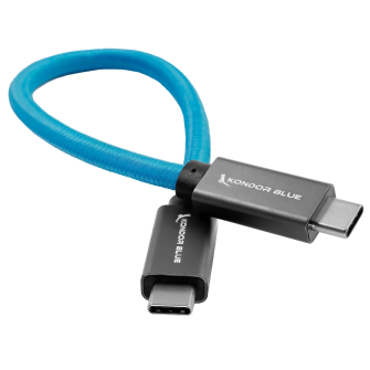 Kondor Blue USB C to USB C High Speed Cable for SSD Recording (8.5&quot;)