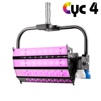 VELVET CYC 4 color STUDIO asymmetrical articulated LED with on-board AC control + yoke